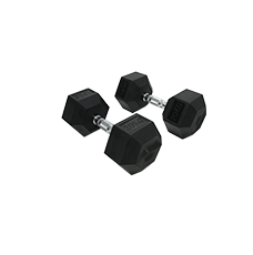 Rubber Hex  Dumbbells